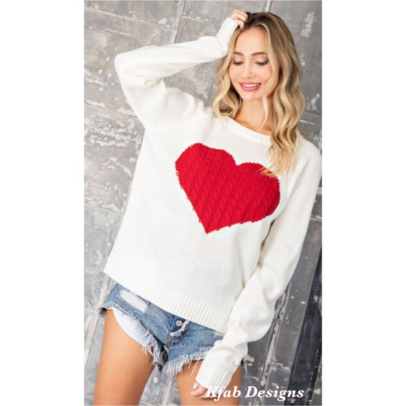 ❤️LAST! Cable Knit Heart Contrast Soft Sweater! - Picture 12 of 13